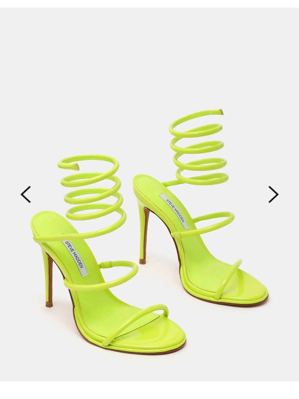 Steve Madden Neon Lime Spiral Wrap Stiletto Sandals